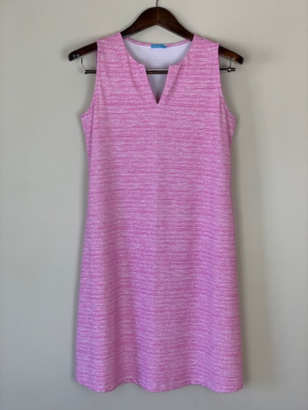 J. McLaughlin Ellison Catalina Cloth Sleeveless Shift Dress, Pink/White, Size M